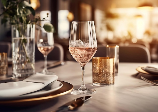 Foto leerer tisch im luxusrestaurant wartet auf seine gästeai generative