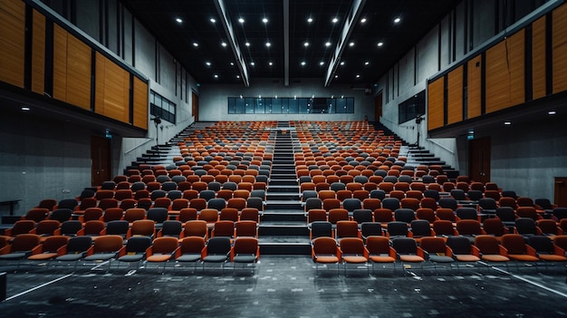 Foto leerer universitätsvortragsaal mit moderner audiovisueller einrichtung