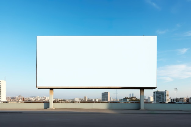 Leerer weißer Bildschirm, der tagsüber auf einer Plakatwand der Stadt angezeigt wird