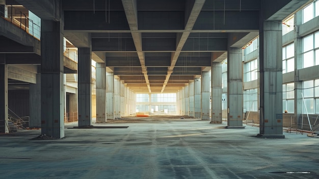 Foto leeres baustellengebäude und betonkonstruktion