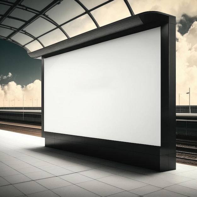 Leeres Billboard-Mockup in der Skyway-Station Illustration Generative KI