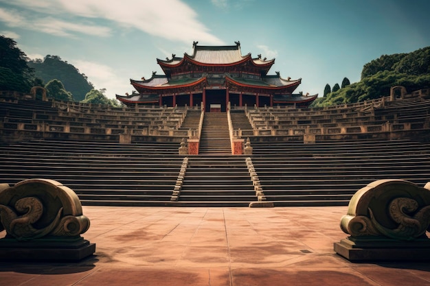 Leeres chinesisches Tempel-Amphitheater