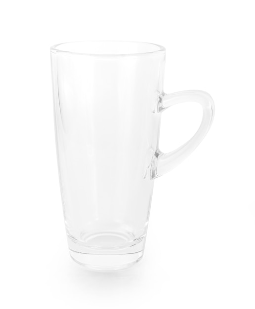 Leeres Glas lokalisiert auf einem weißen Hintergrund.