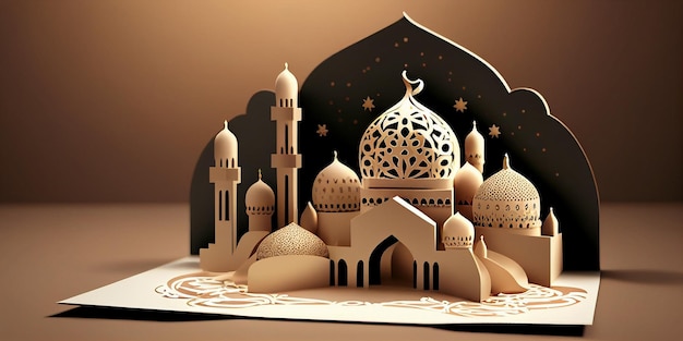 leeres islamisches Ramadan-Banner oder Hintergrund Laylatul Qadr Eid Al Fitr Eid Al Adha Hajj Muharram