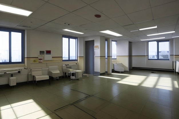 Foto leeres krankenhausinterieur leerer moderner japanischer krankenhauskorridor