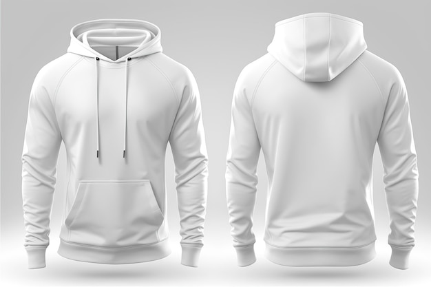 Leeres männliches Hoodie-Sweatshirt mit langen Ärmeln für Ihr Design-Mockup Generative KI-Illustration