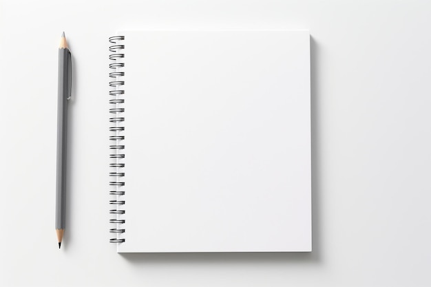 Leeres Mockup für das weiße Spiral-Notebook