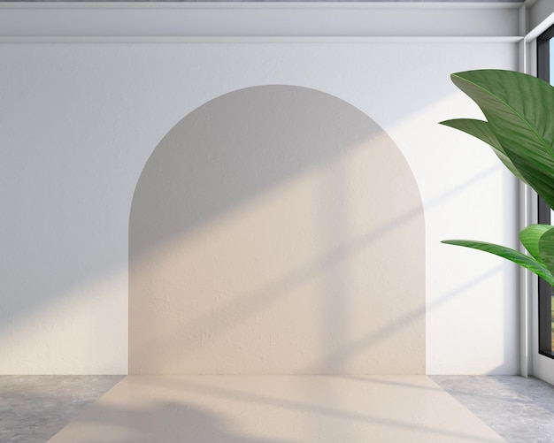Leeres Podium-Mockup-Display mit minimalistischem 3D-Rendering im Loft-Stil für die Produktpräsentation