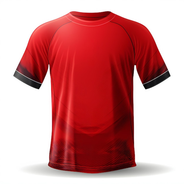 Leeres rotes T-Shirt mit isoliertem Hintergrund