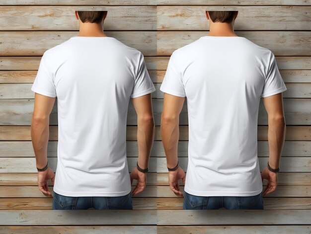 Leeres T-Shirt-Mockup mit Rücksicht und Frontansicht