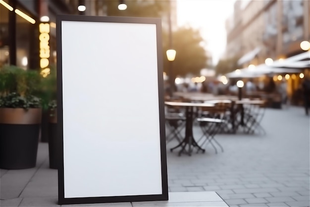 Leeres Tafel-Mockup-Kundenstopper-Schild, das auf Werbeinhalte für Straßencafés wartet