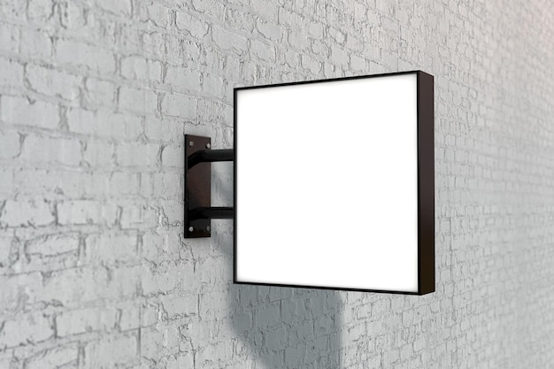 Leeres weißes Firmenschild mock up an einer Wand 3D-Rendering