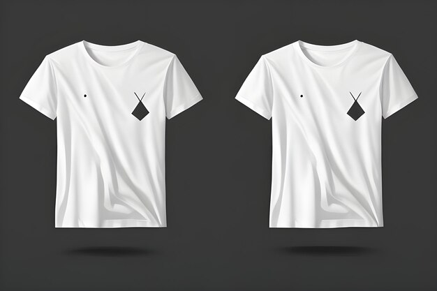 Leeres weißes T-Shirt-Vektor-Mockup mit kurzen Ärmeln