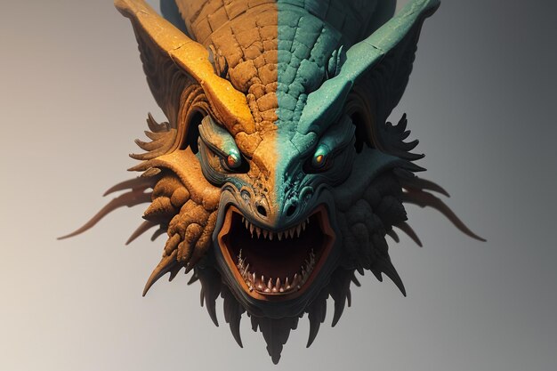 Legendäre Drachenillustration als Hintergrundbild, Pegasus-Monsterdesign mit Blitzflügeln