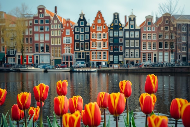 Foto el legendario horizonte de la ciudad de ámsterdam