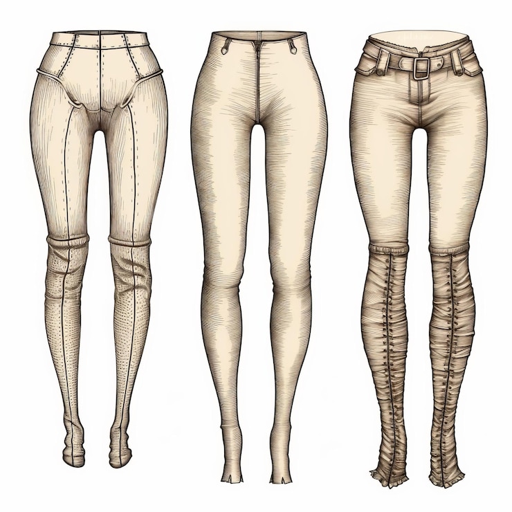 Foto leggings de falda de sello vintage, vaqueros detallados con un toque macabro