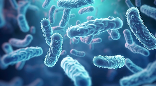 Legionella pneumophila Bacteria Ilustración médica 3d