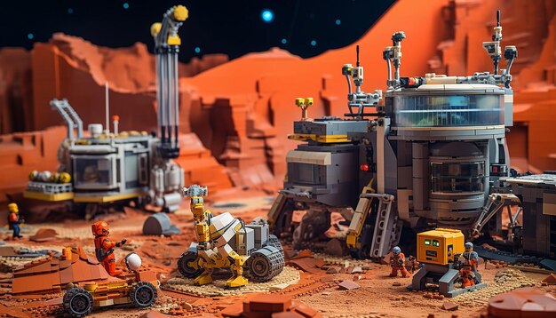 Foto lego mars brincar com a exploração espacial futurista