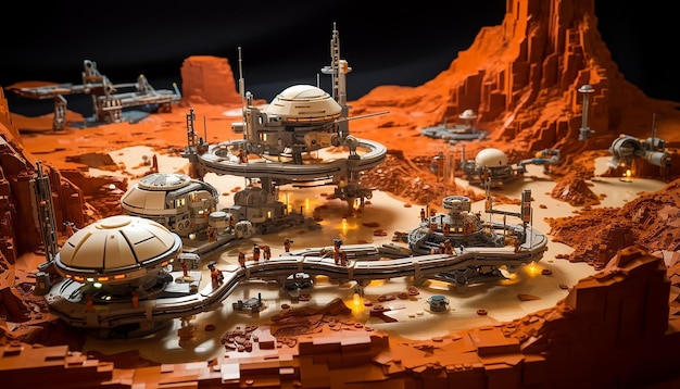 Foto lego mars juega con la exploración espacial futurista