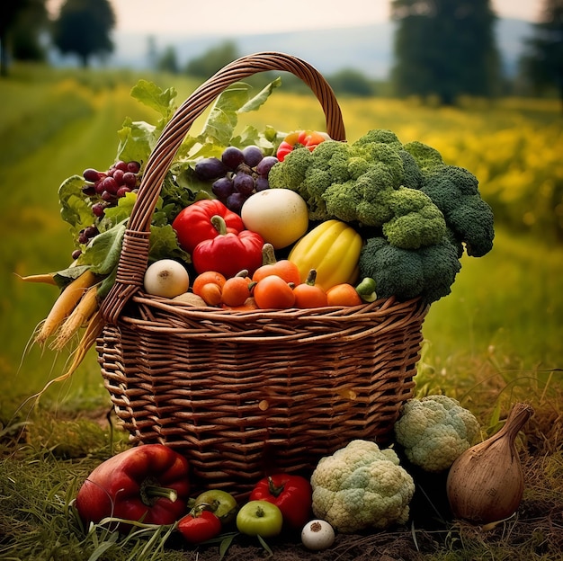 legumes bonitos na cesta