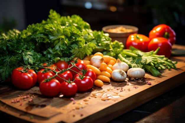 Legumes frescos na mesa