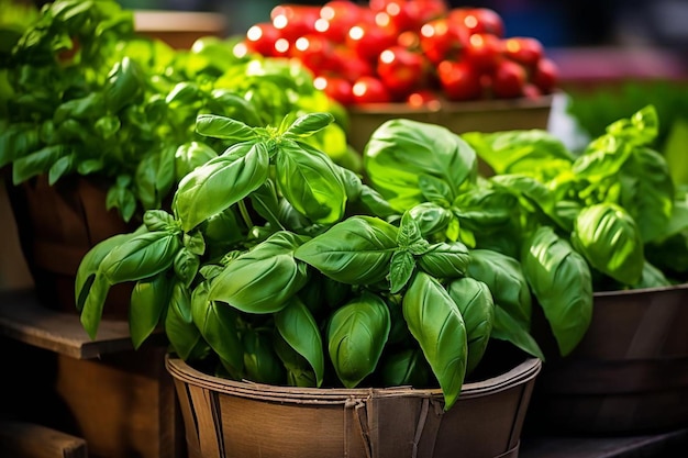 legumes frescos são exibidos em uma banca de mercado.