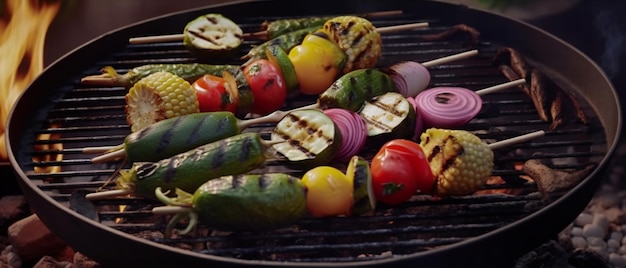 Legumes na churrasqueira