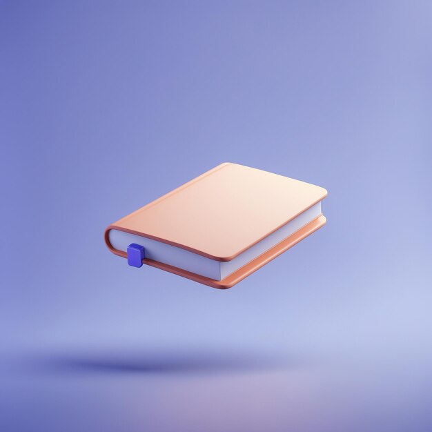 Foto lehrbuch-symbol mit zeichentrickfilm-stil isoliert auf lila hintergrund 3d-rendering