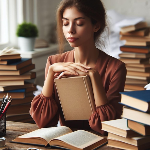 Lehrer und Bücher realistisches Foto