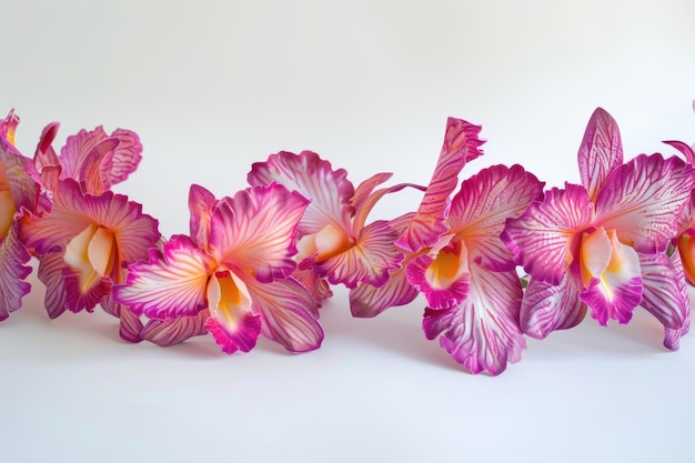 Lei hawaiano hecho de grandes flores de orquídeas