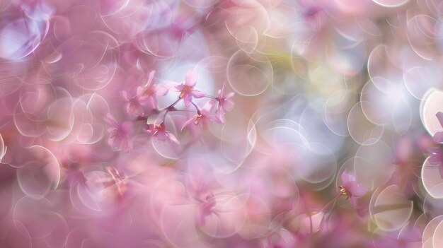 Leichte rosa Bokeh-Kreise wie Kirschblüten in einer weichen Frühlingsbrise