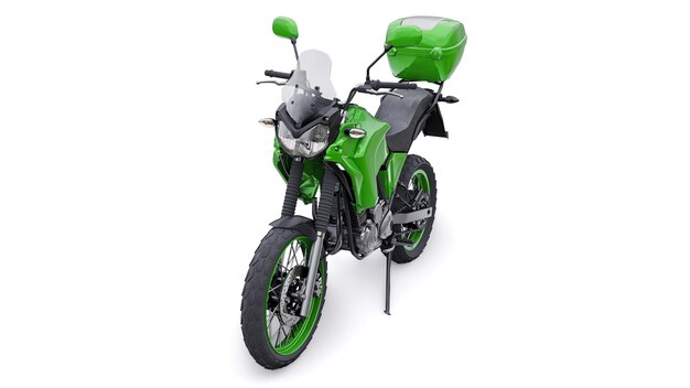 Leichtes touristisches Enduro-Motorrad 3D-Illustration