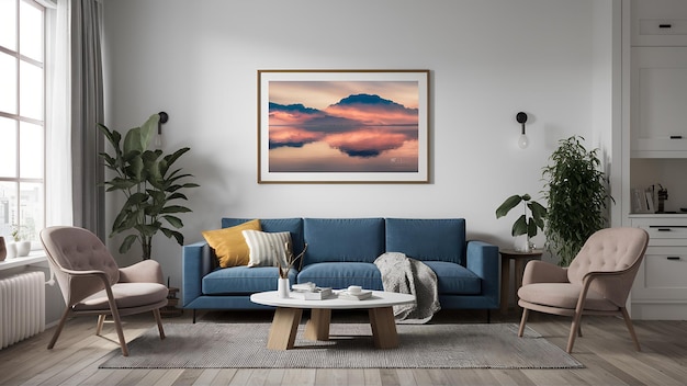 Leinwand- oder Postermodellrahmen im Hintergrund des Innenhauses