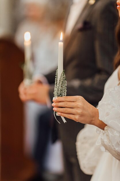 Leipzig Alemania 22 de julio de 2019 Iglesia decorada para una ceremonia de boda