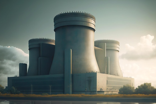 Leistungsstarke große Turbinen des Kernreaktors im Kernkraftwerk