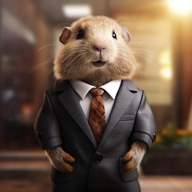 Foto lemming num fato de homem de negócios inteligência artificial generativa