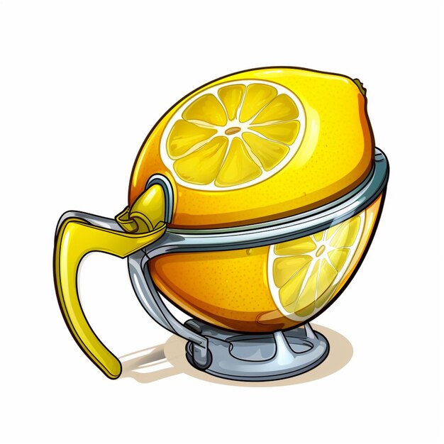 Foto lemon squeezer 2d-cartoon-illustration auf weißem hintergrund