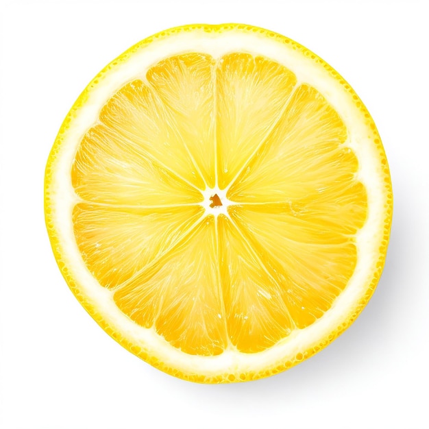 Foto lemon top view isoliert auf klarem weißen hintergrund, generiert von ki