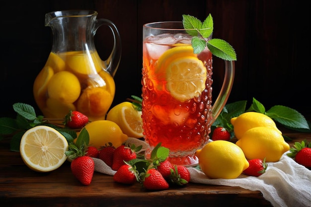 Lemonada com morangos Lemonada fotografia de imagem