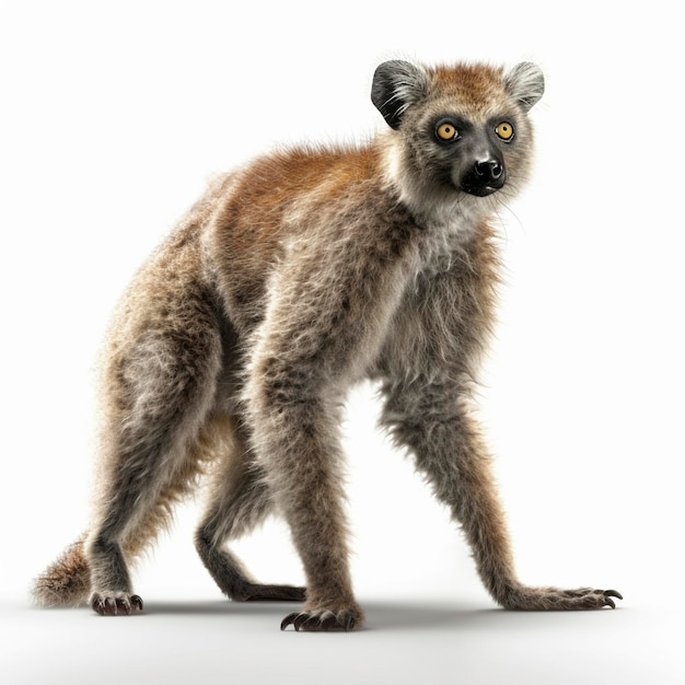 Lemur isoliert auf weißem Hintergrund Generative KI