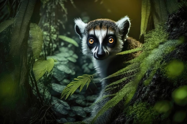 Lemur na floresta Animal selvagem