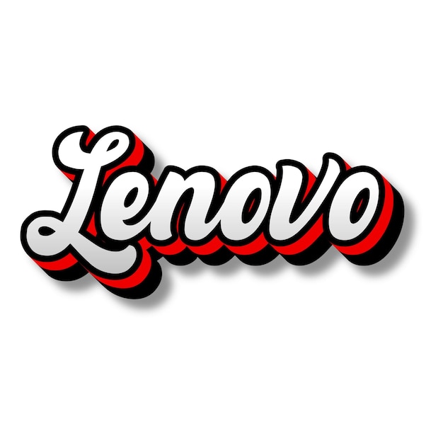 Lenovo Text 3D Silber Rot Schwarz Weiß Hintergrund Foto JPG