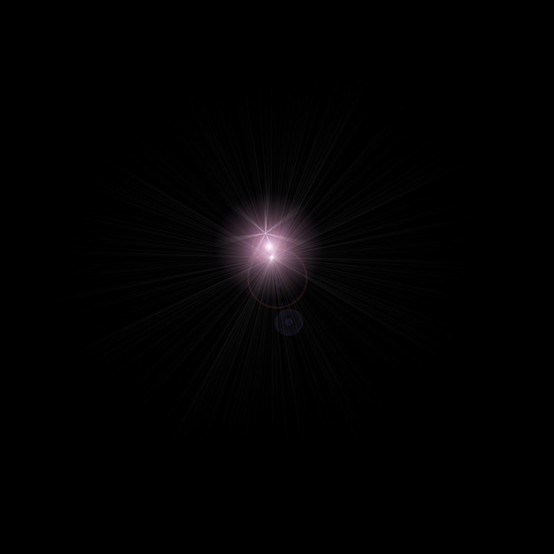 Lens Flare filmischer visueller Lichteffekt auf schwarzem Hintergrund