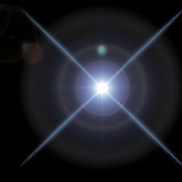 Lens Flare isoliert auf schwarzem Hintergrund Lichteffekt Generative KI