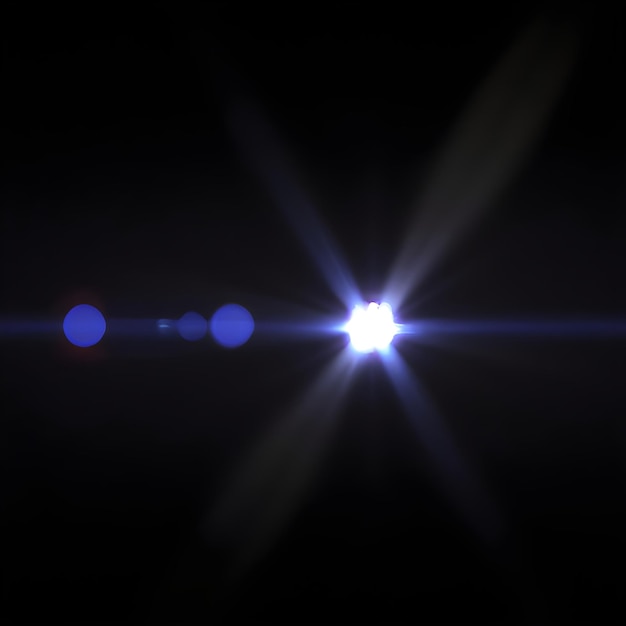 Lens Flare isoliert auf schwarzem Hintergrund Lichteffekt Generative KI