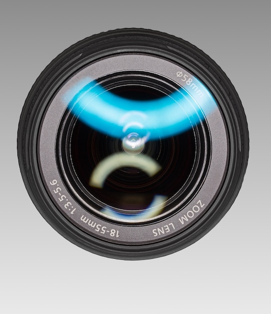 Foto lente grande angular para câmera digital. vista frontal.