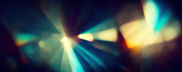 Las lentes son borrosas, la luz es borrosa, los rayos de fondo son abstractos.