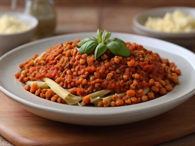 Lentil bolognese vegetariano