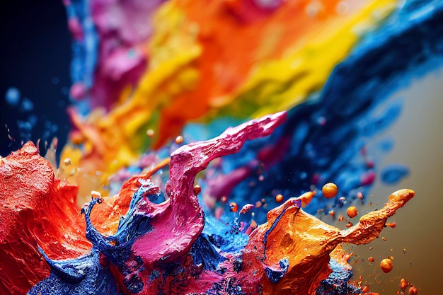 Óleo de fundo colorido abstrato em água com cores gradientes coloridas.