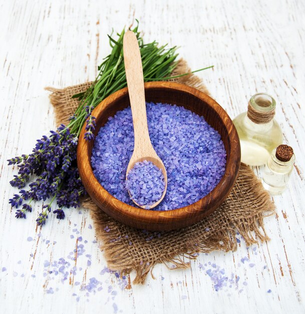 Óleo de lavanda com sal de banho